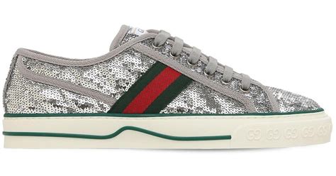 gucci sequin tennis shoes